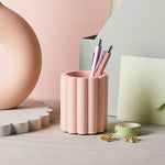martha brook personalised stationery desk accessories pastel scalloped pen pot peachy pink