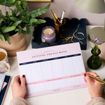 martha brook personalised stationery happiness planning stationery bundle happiness weekly desk pad