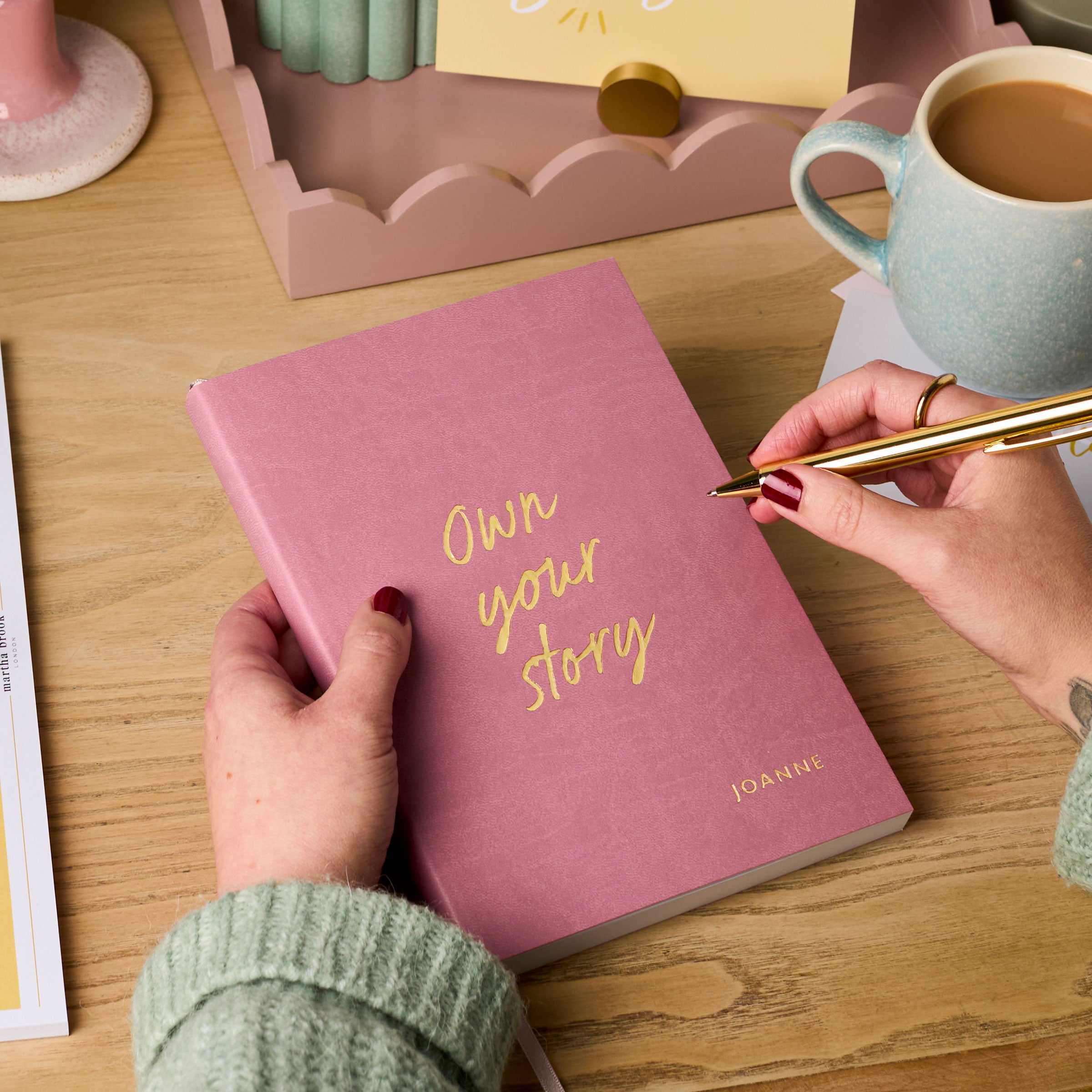 martha brook personalised stationery new beginnings stationery bundle vegan leather notebook
