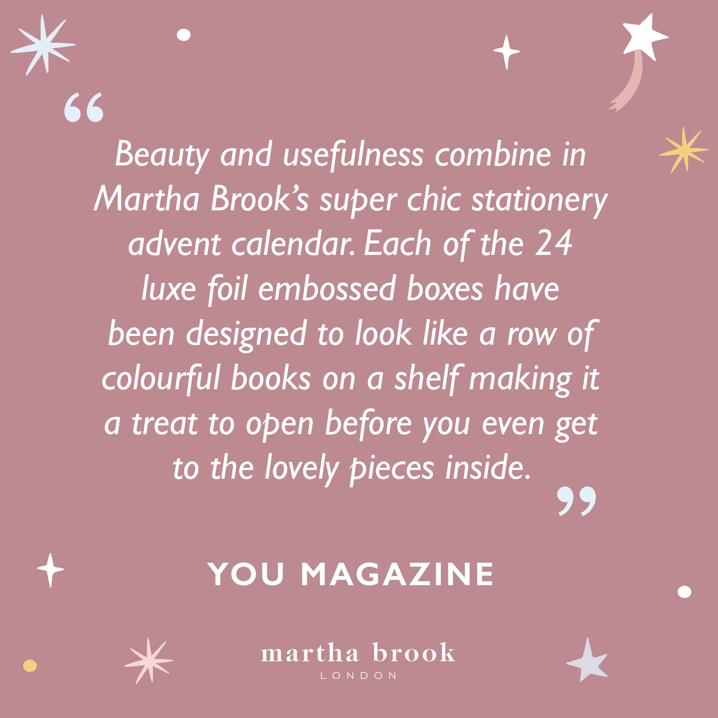 martha brook personalised stationery personalised 24 days of stationery advent calendar 2025 presale press quote 1