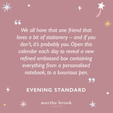 martha brook personalised stationery personalised 24 days of stationery advent calendar 2025 presale press quote 3