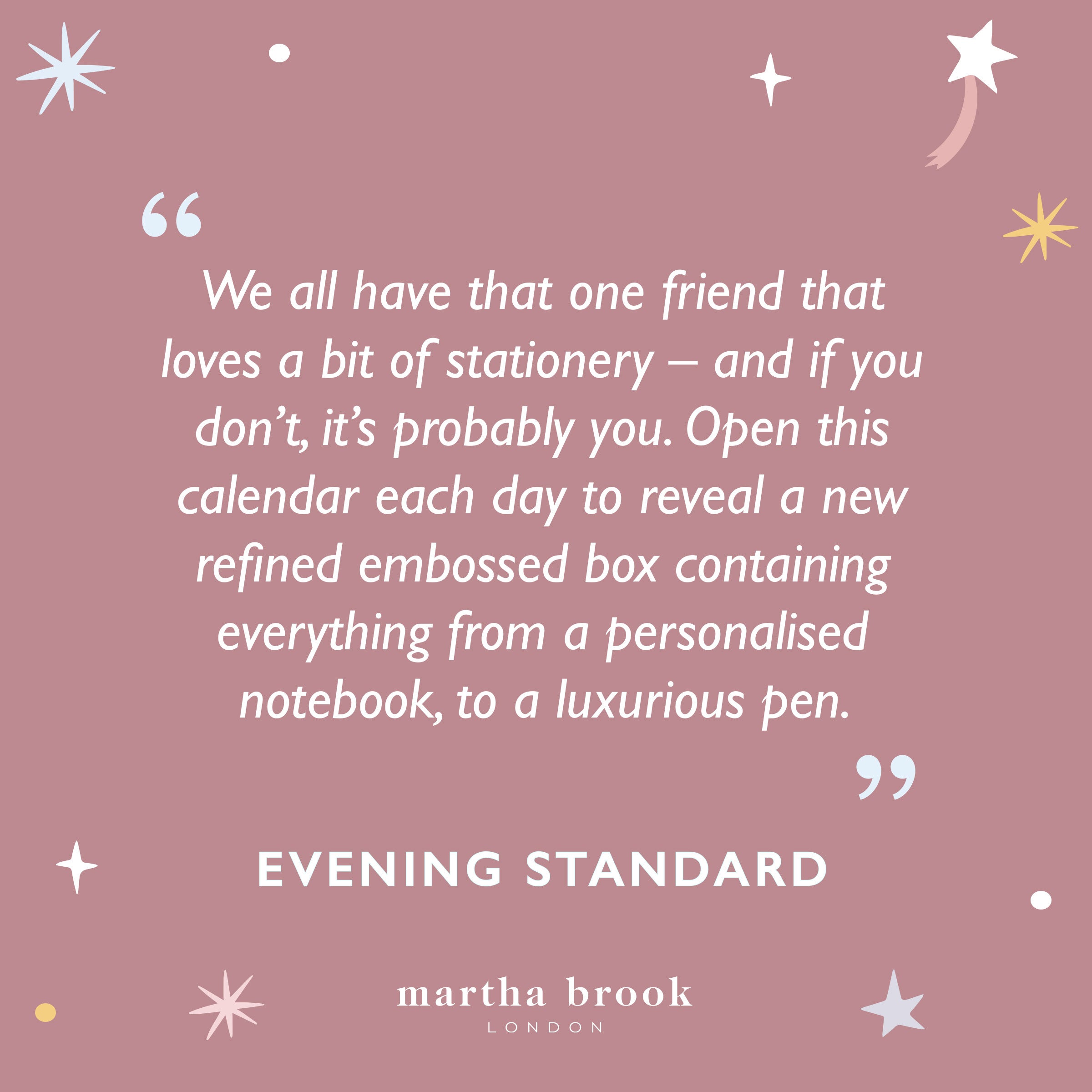 martha brook personalised stationery personalised 24 days of stationery advent calendar 2025 presale press quote 3