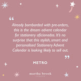 martha brook personalised stationery personalised 24 days of stationery advent calendar 2025 presale press quote 4