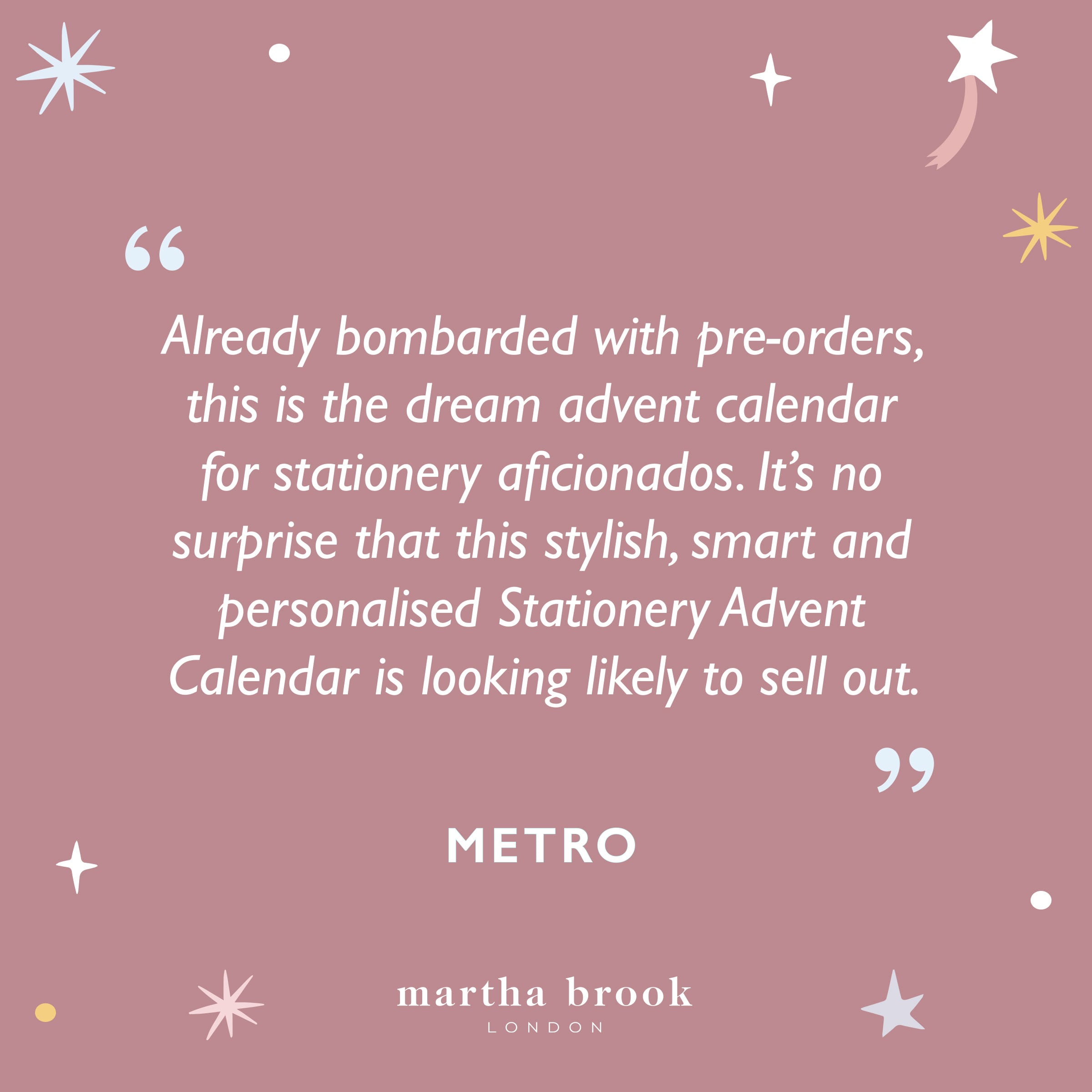 martha brook personalised stationery personalised 24 days of stationery advent calendar 2025 presale press quote 4