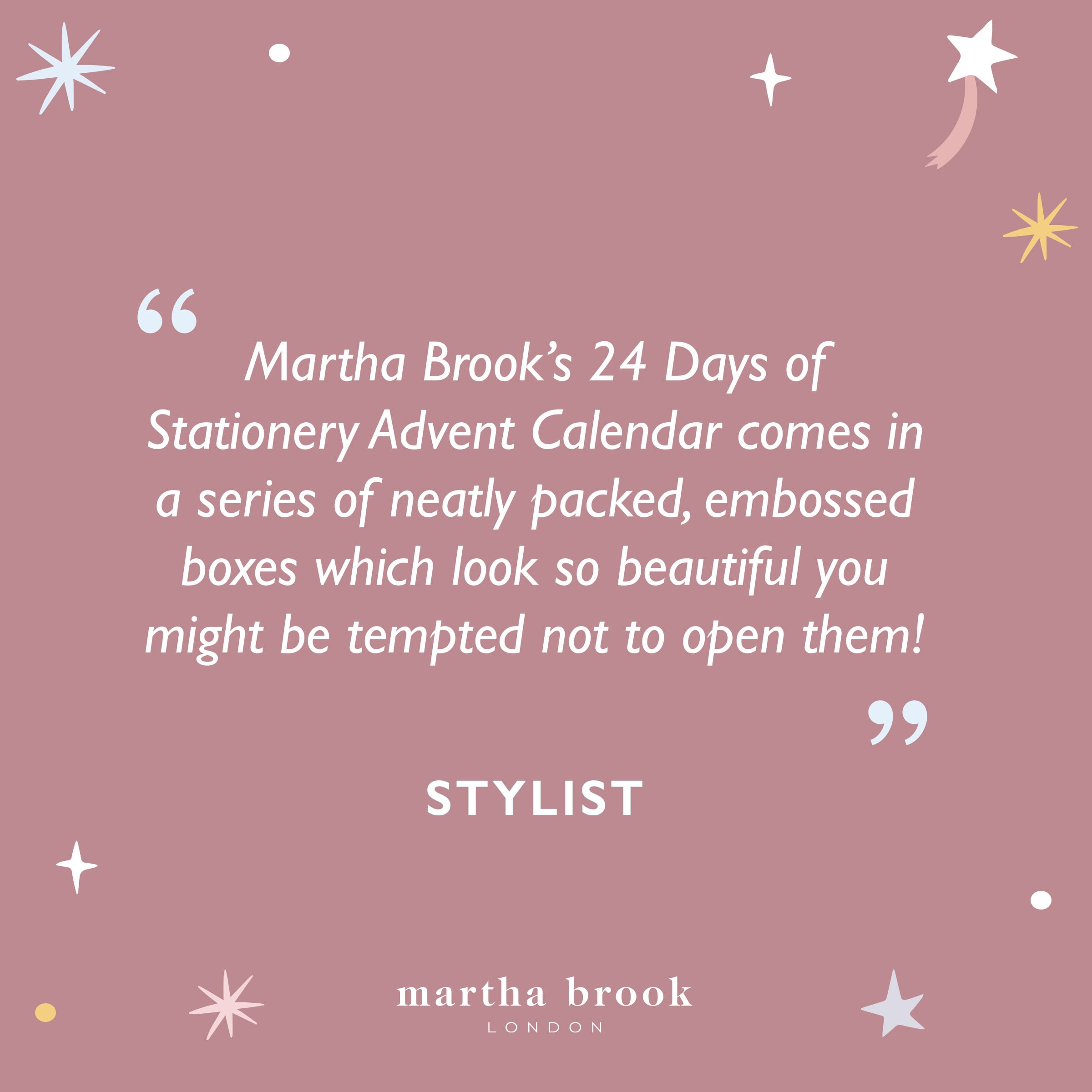martha brook personalised stationery personalised 24 days of stationery advent calendar 2025 presale press quote 5