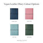 martha brook personalised stationery personalised A6 vegan leather annual 2026 diaries colour options