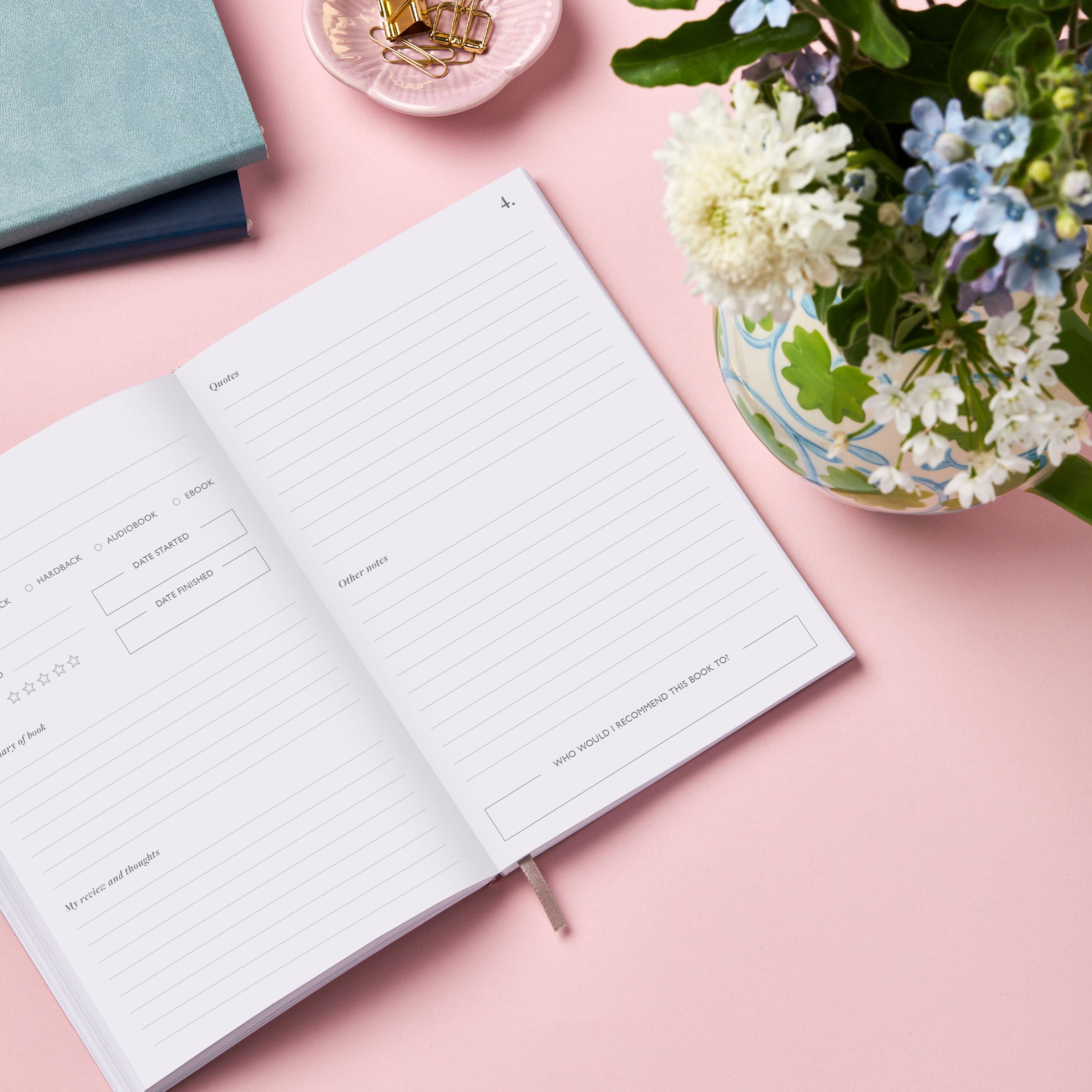 martha brook personalised stationery personalised any quote book journal open on review spread