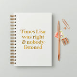 martha brook personalised stationery personalised any text customised hardback notebook in ivory white with gold foil