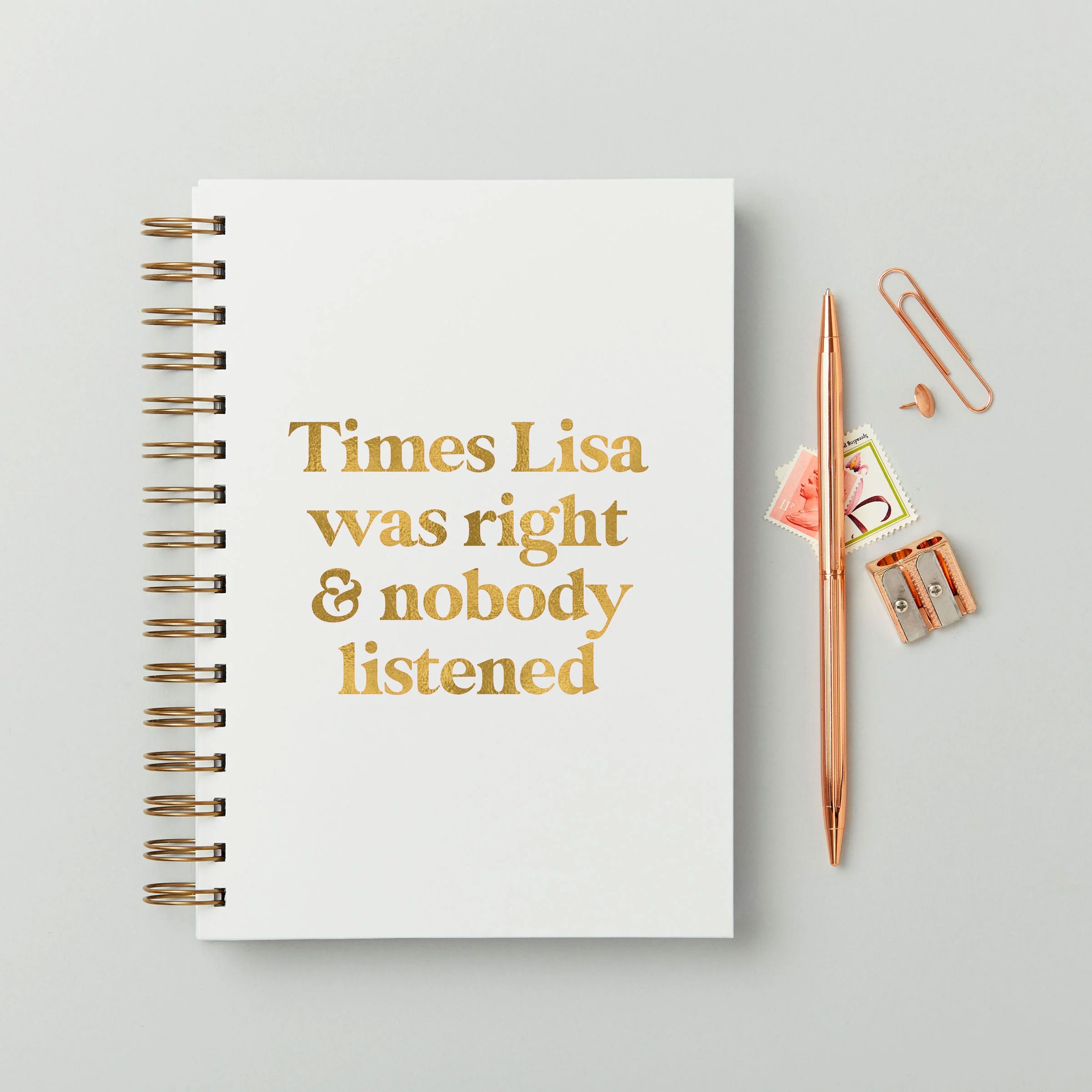 martha brook personalised stationery personalised any text customised hardback notebook in ivory white with gold foil