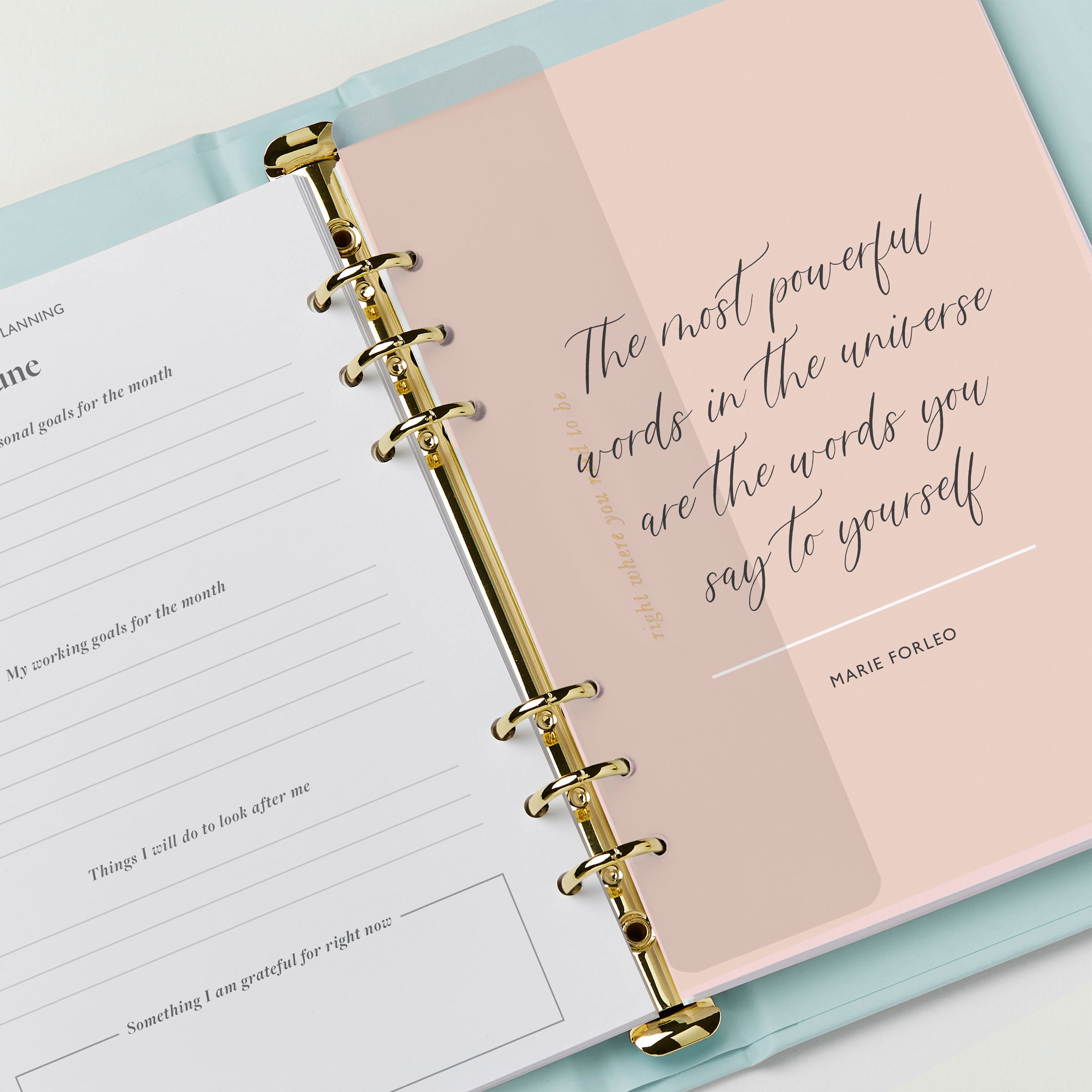 martha brook personalised stationery personalised believe you can life planner inside spread quote page