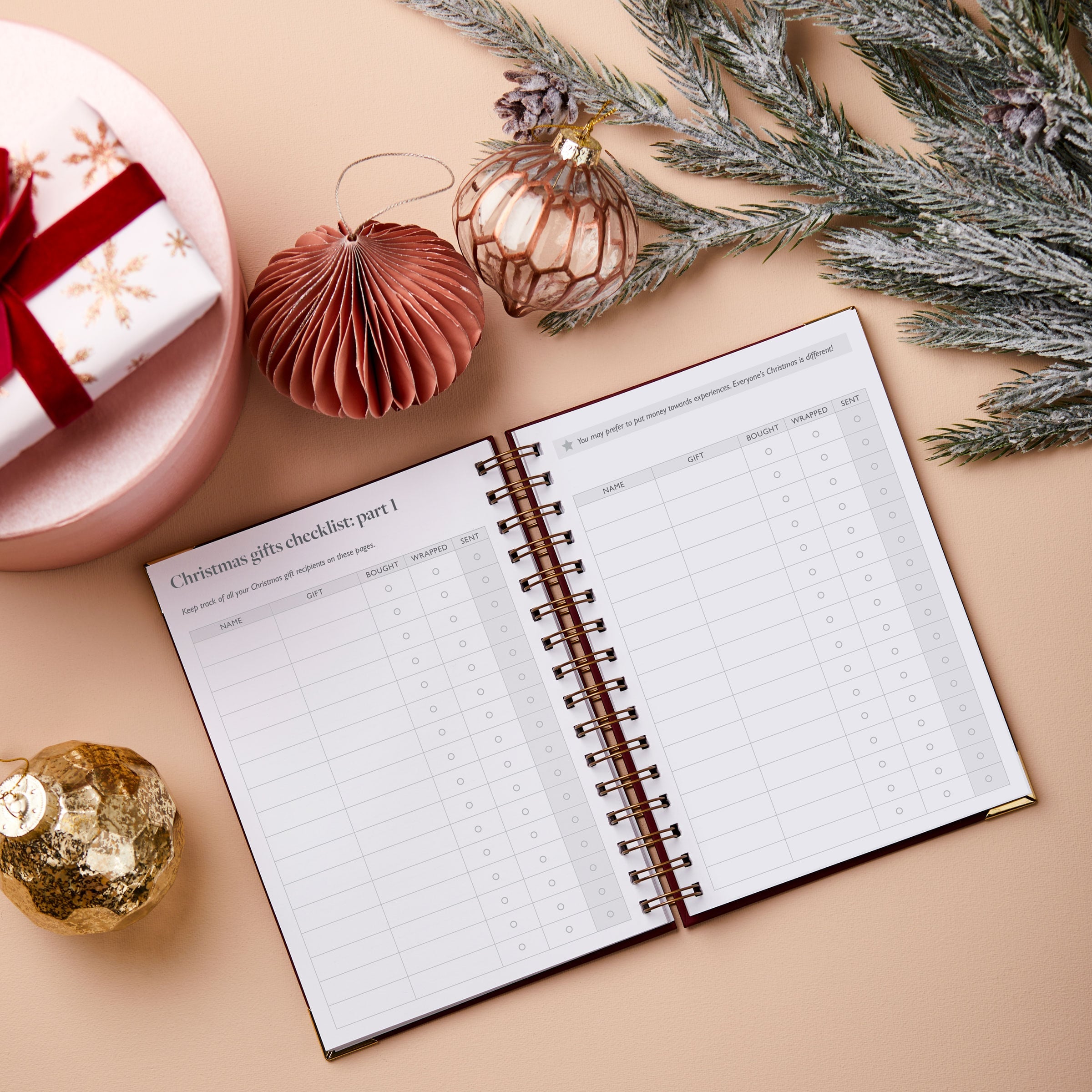 martha brook personalised stationery personalised christmas planner gift checklist inside spread
