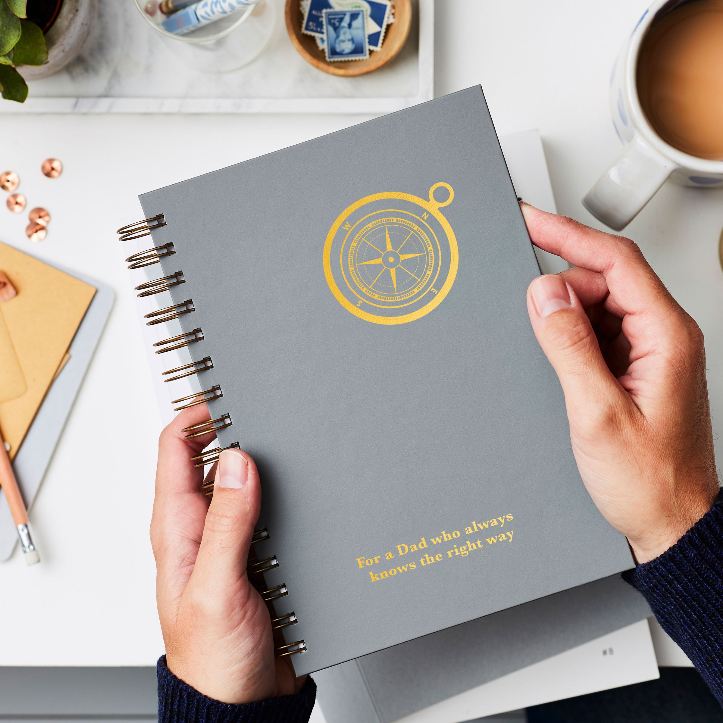 martha brook personalised stationery personalised compass luxe hardback notebook