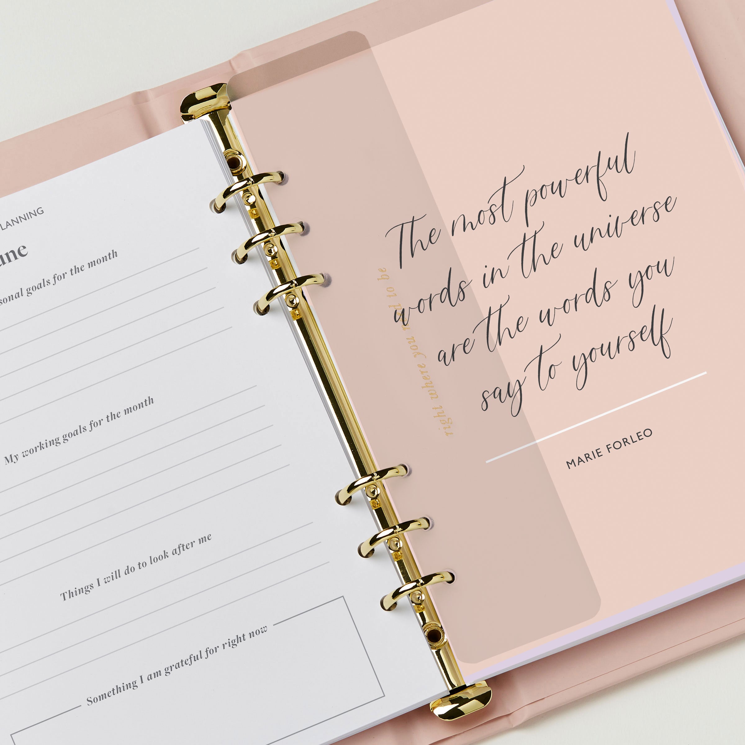 martha brook personalised stationery personalised dream plan do planner inside spread quote page