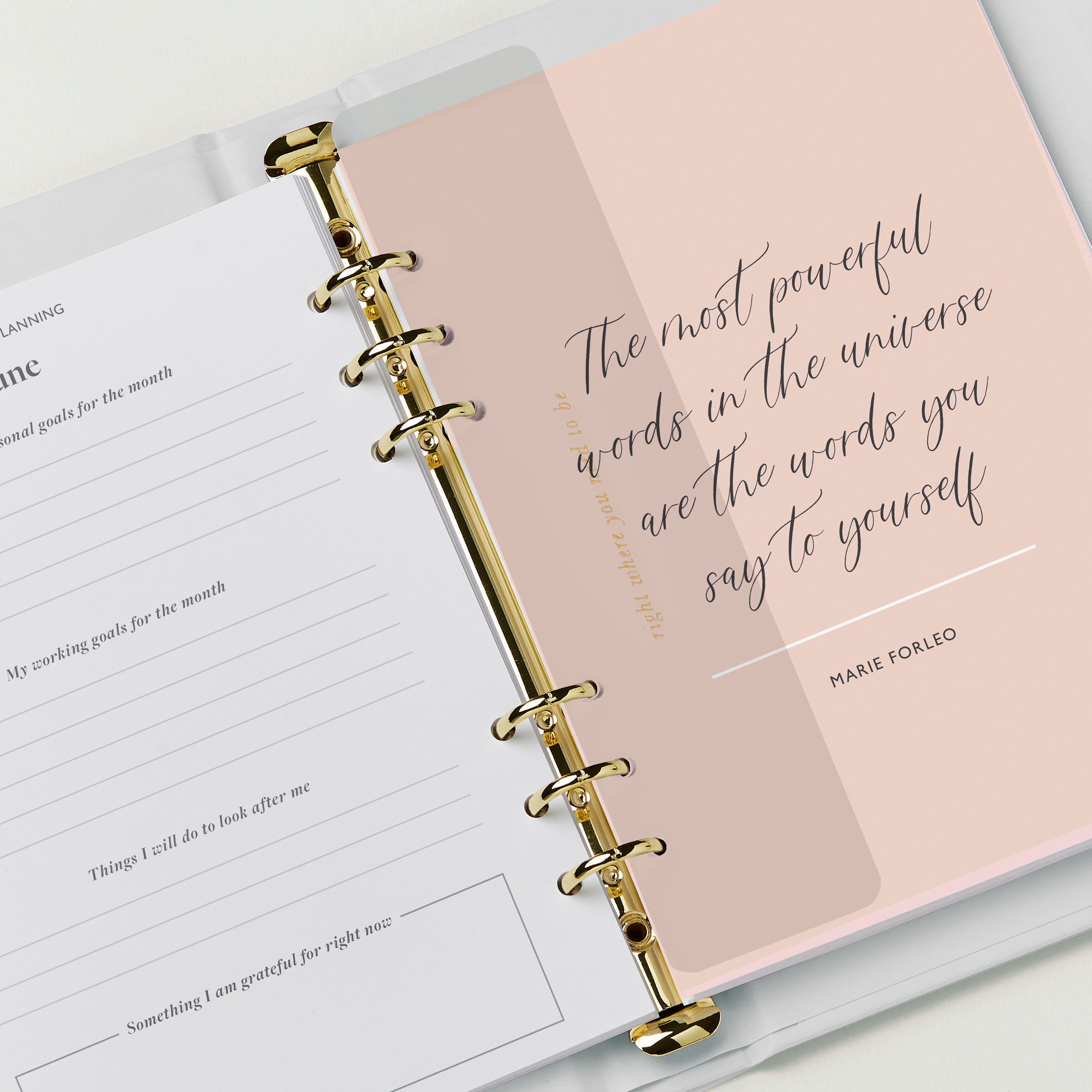 martha brook personalised stationery personalised it's all good life planner inside spread quote page