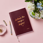 martha brook personalised stationery personalised magic vegan leather notebook