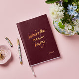 martha brook personalised stationery personalised magic vegan leather notebook