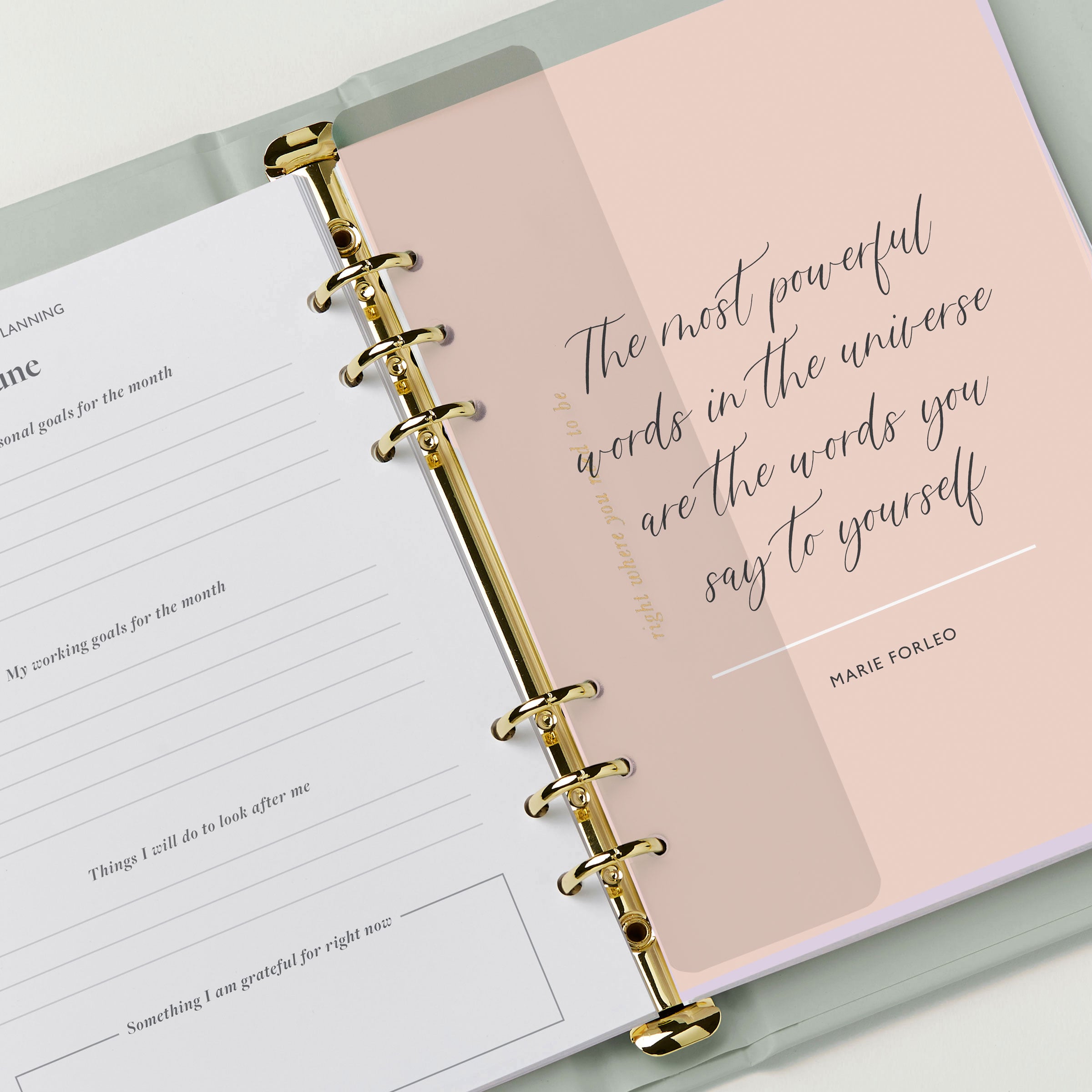 martha brook personalised stationery personalised make it happen life planner inside spread quote page