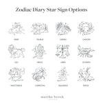 martha brook personalised stationery personalised zodiac 2024 diary star sign options