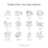 martha brook personalised stationery personalised zodiac 2024 diary star sign options