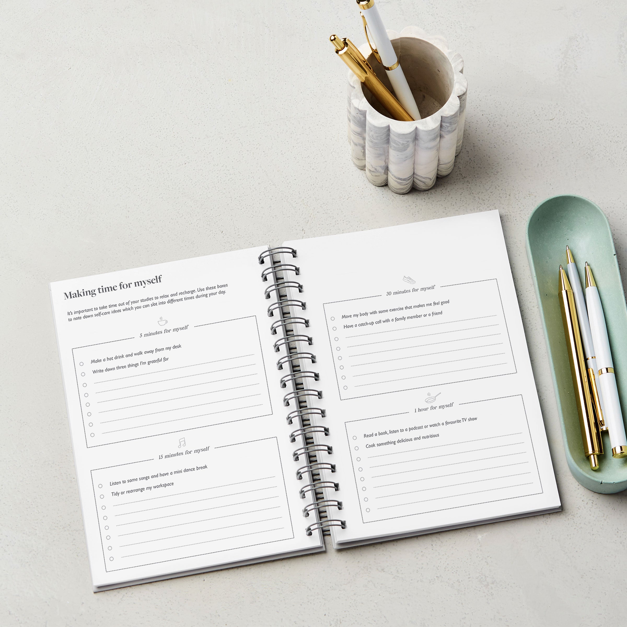 martha brook personalised stationery personalised original 2025 2026 academic diary on desk