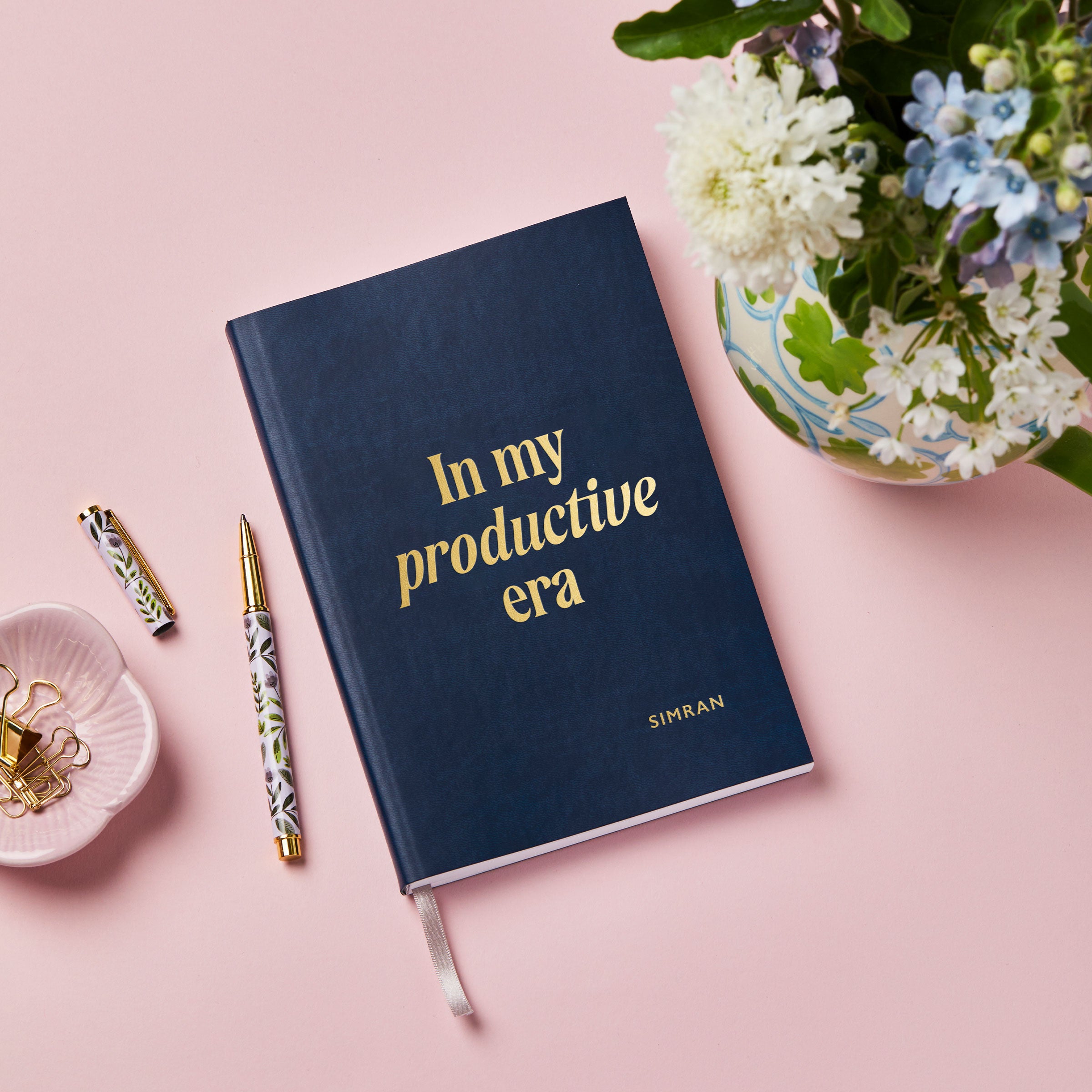 martha brook personalised stationery personalised productive vegan leather notebook