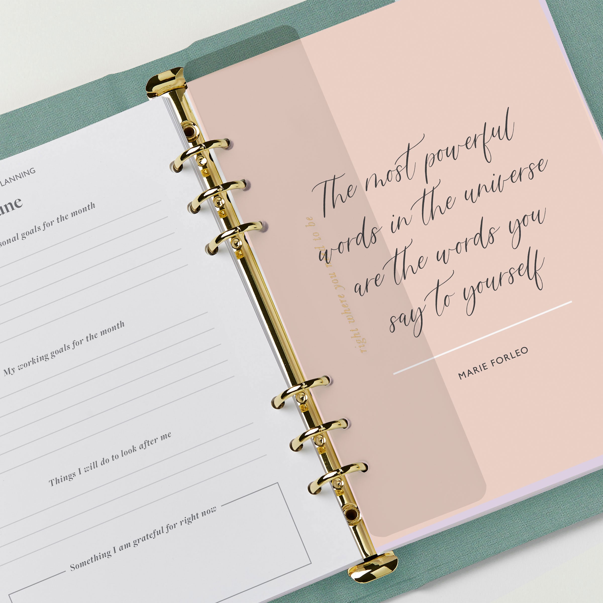 martha brook personalised stationery personalised turn wishes into plans life planner inside spread quote page