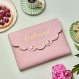 martha brook personalised stationery personalised vegan leather bridesmaid pouch
