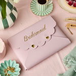martha brook personalised stationery personalised vegan leather bridesmaid pouch