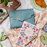 martha brook personalised stationery personalised vegan leather pouch gift set personalised mothers day gift set pouch and notebook with a gold pen