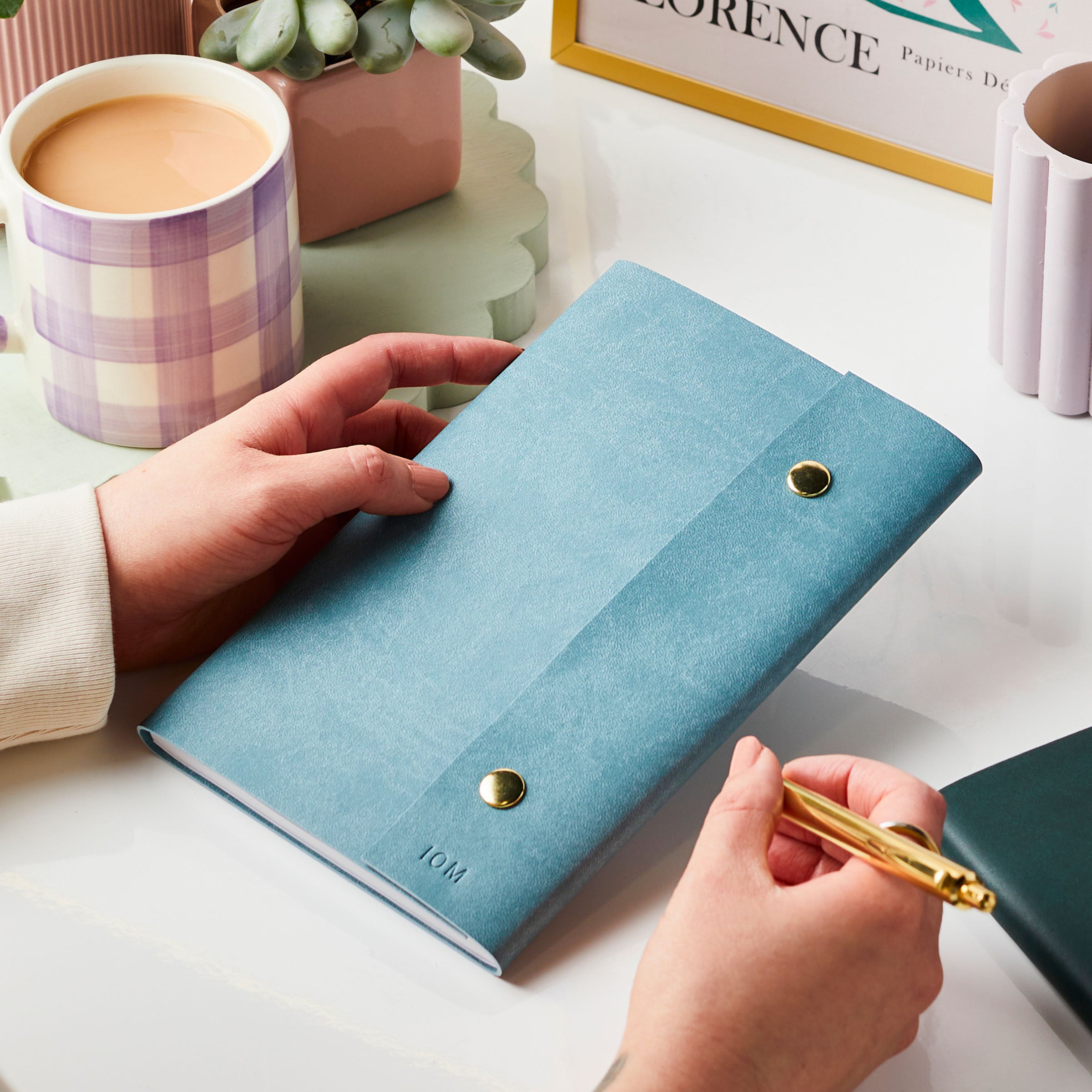martha brook personalised stationery personalised vegan leather refillable notebook