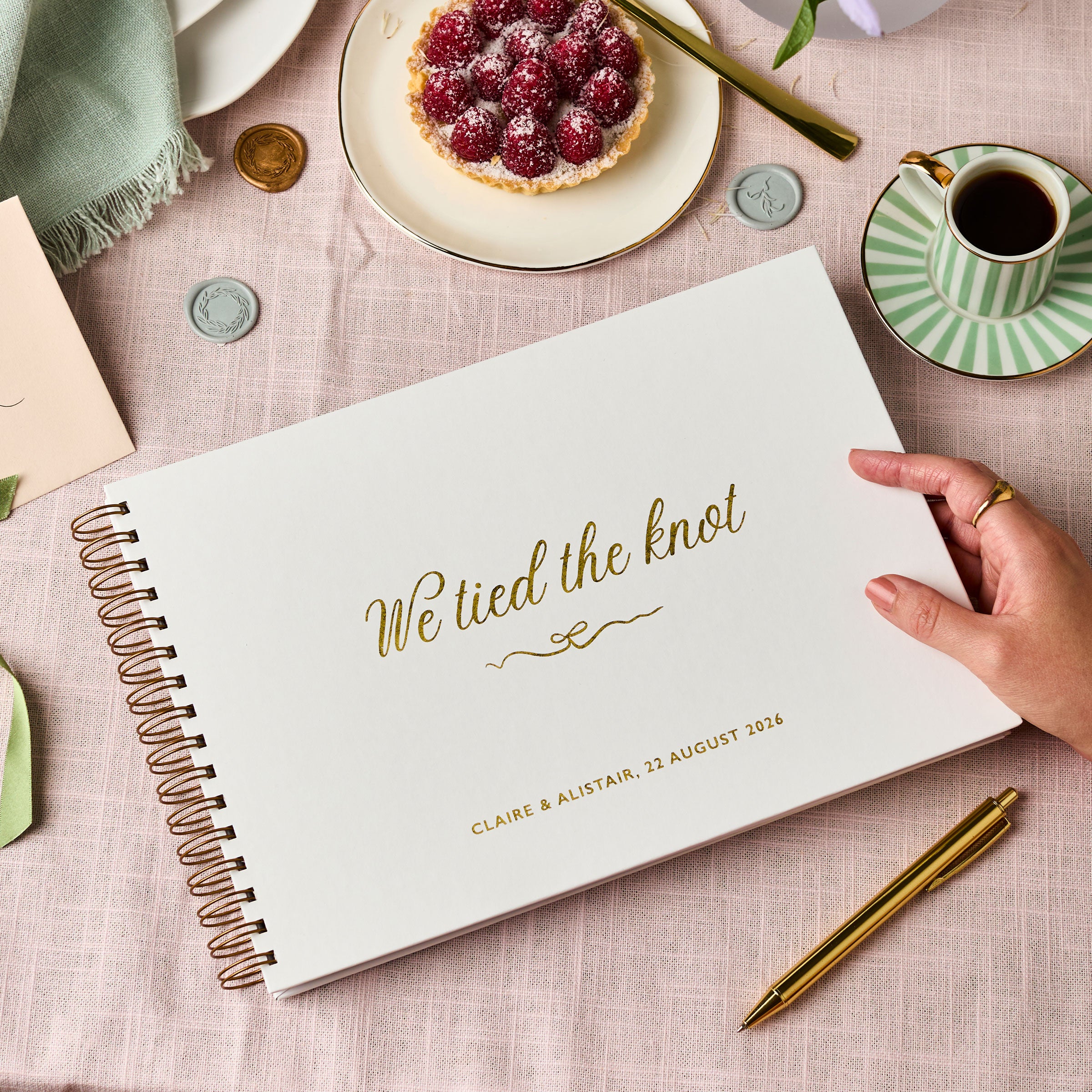 martha brook personalised stationery personalised we tied the knot wedding guest book main