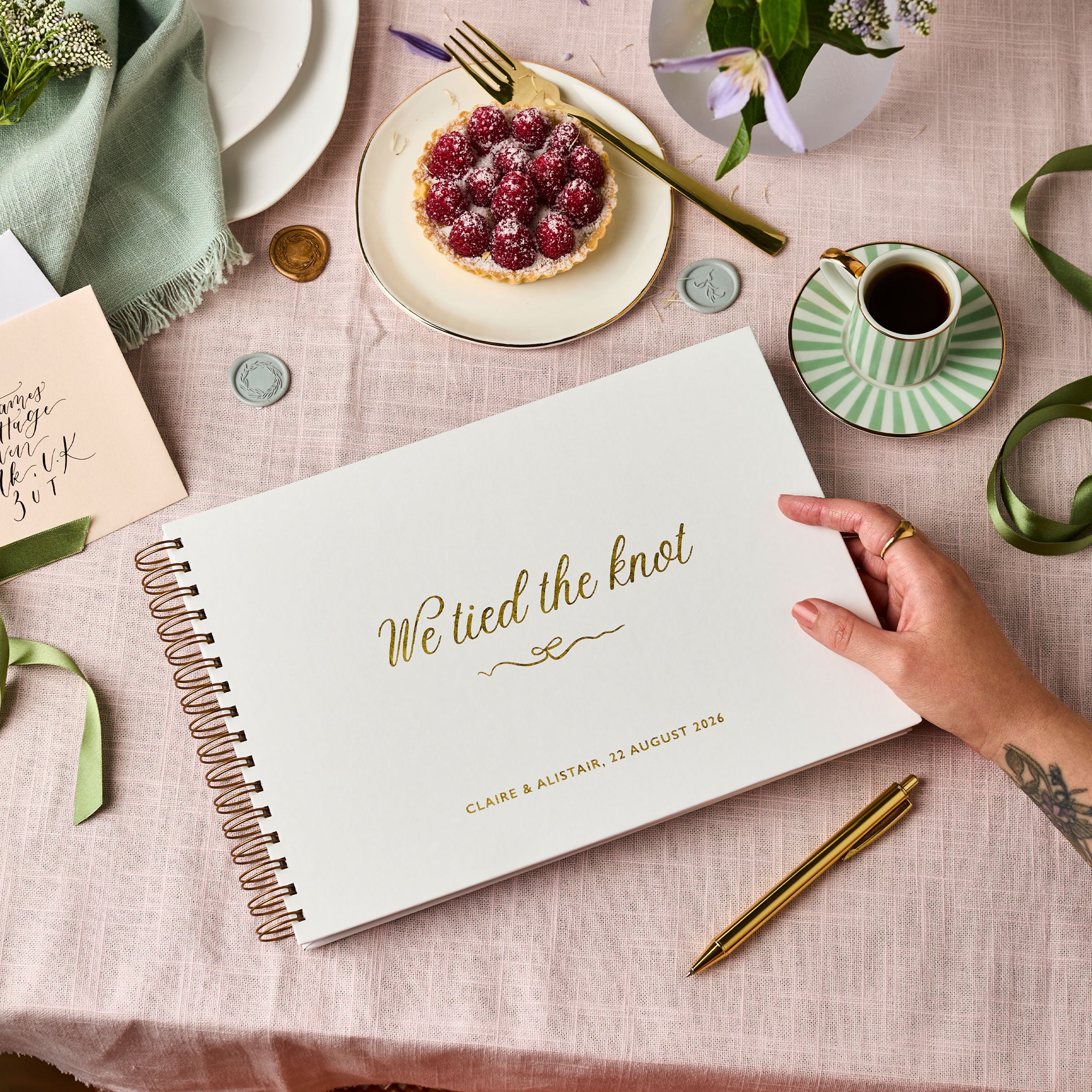 martha brook personalised stationery personalised we tied the knot wedding guest book wide