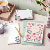 martha brook personalised stationery personalised wild floral gift set on a desk with flowers