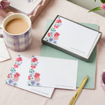 martha brook personalised stationery personalised wild floral gift set wild floral notecards with cup of tea