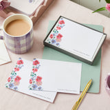 martha brook personalised stationery personalised wild floral gift set wild floral notecards with cup of tea