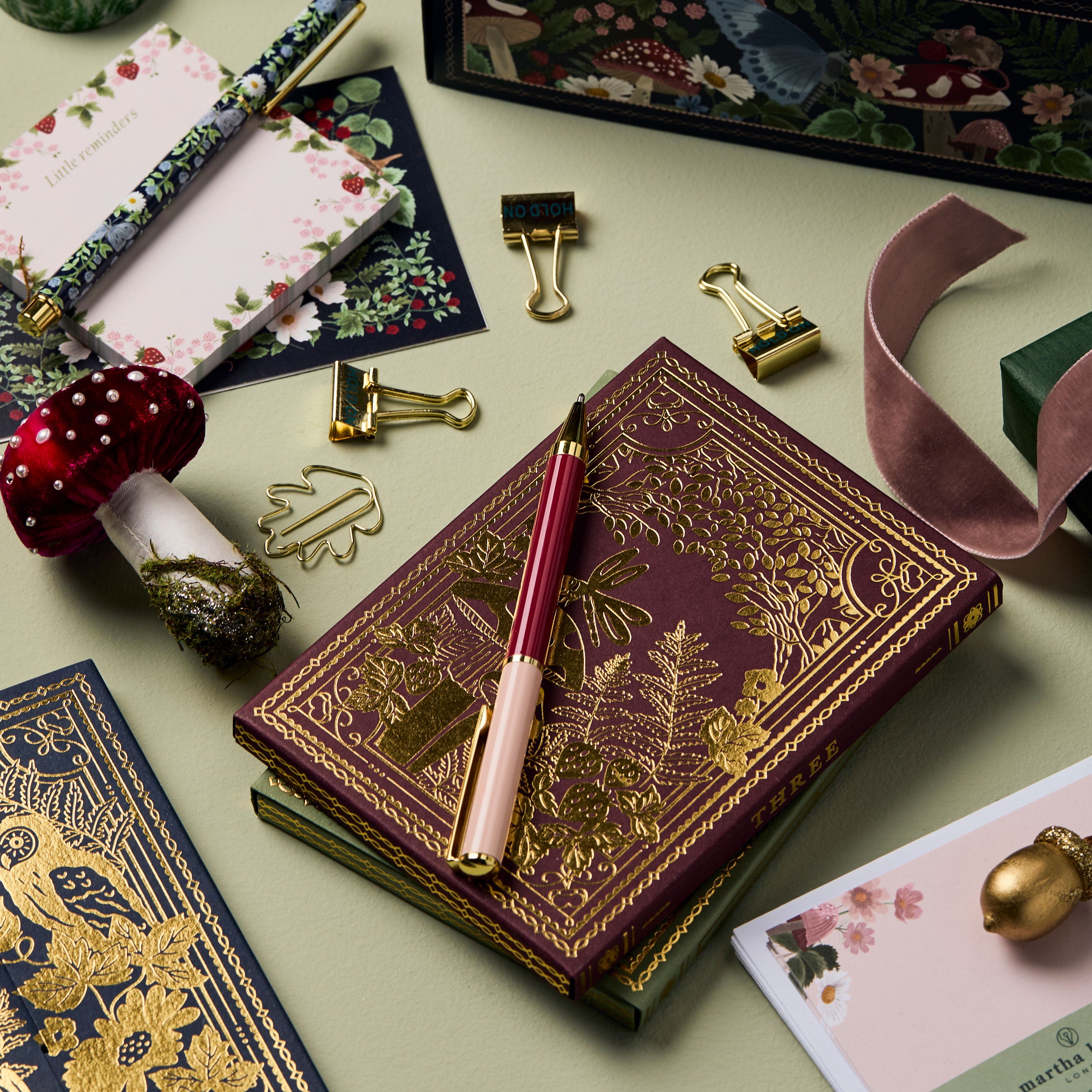 Colour Block Burgundy And Pink Pen