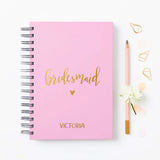 martha brook personalised stationery script bridesmaid notebook