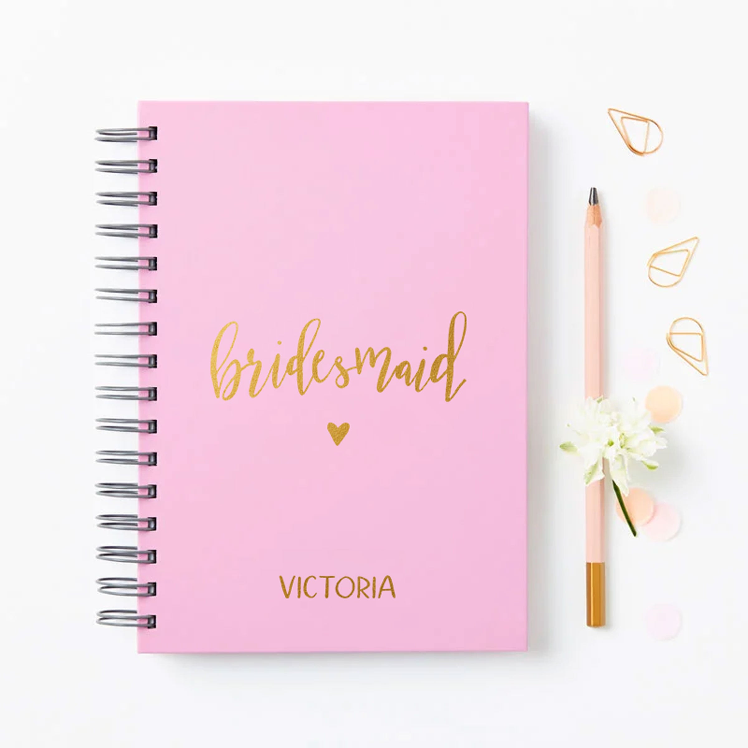 martha brook personalised stationery script bridesmaid notebook