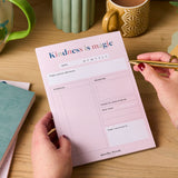 martha brook personalised stationery self care daily planner desk pad on desk main image