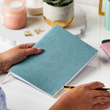 martha brook personalised stationery vegan leather collection personalised a5 classic vegan leather notebook soft teal