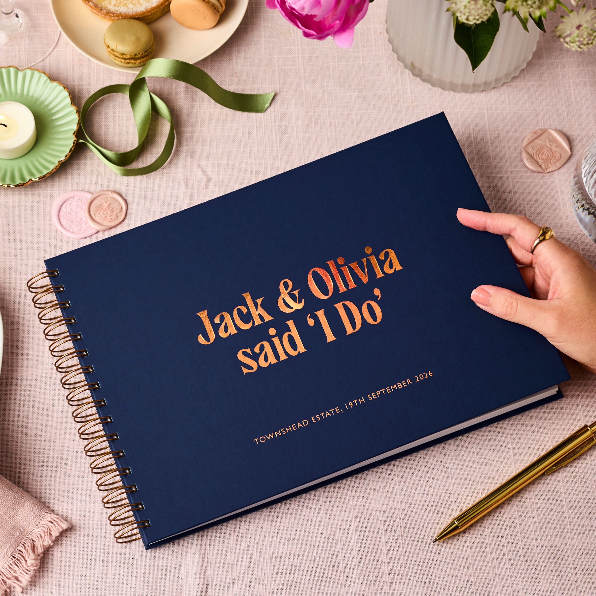 martha brook personalised wedding guest books personalised any text wedding guest book