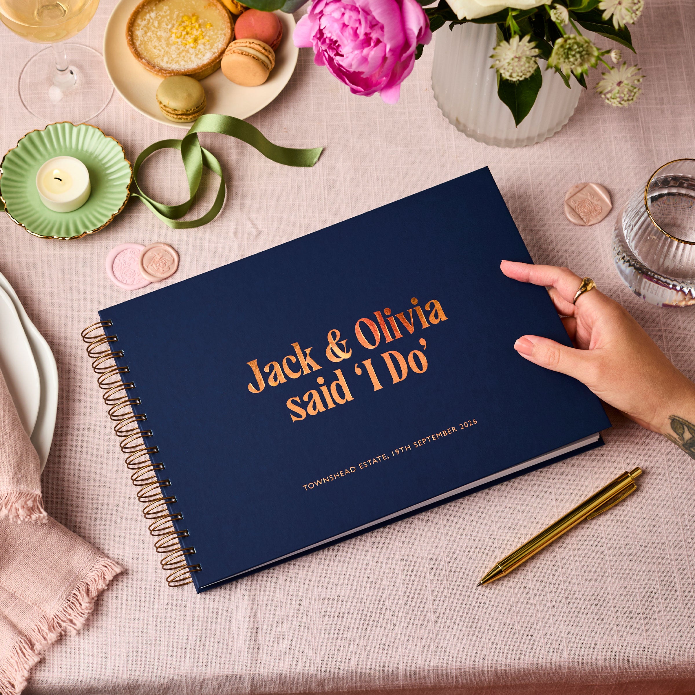 martha brook personalised wedding guest books personalised any text wedding guest book
