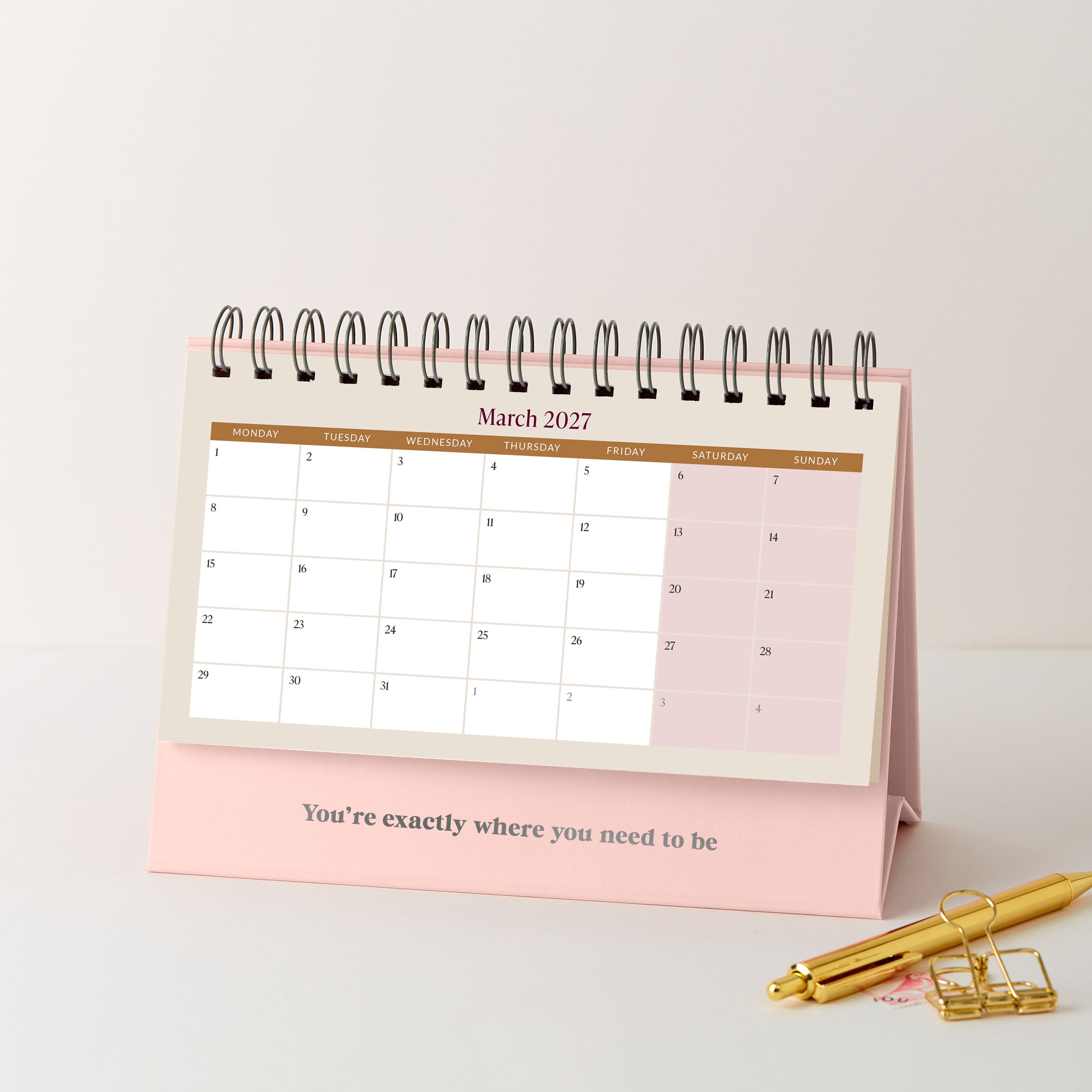 Personalised Any Text 2027 Desk Calendar