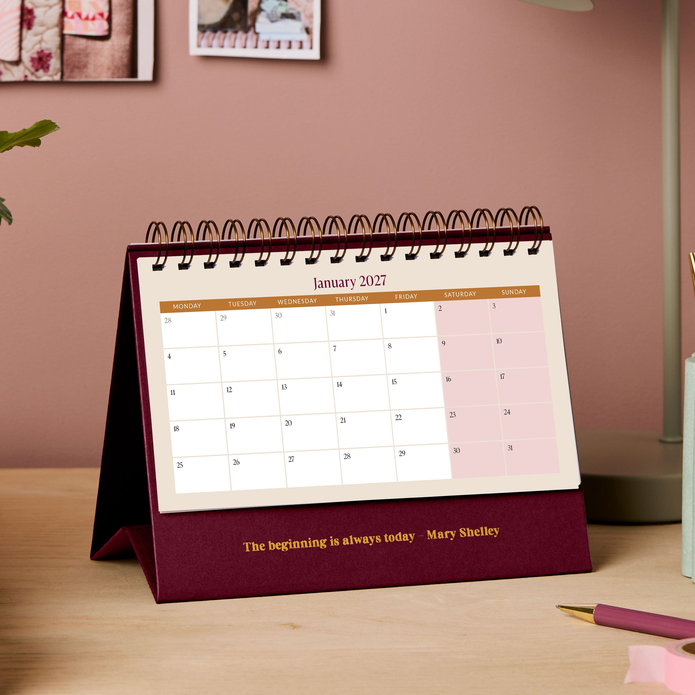 Personalised Any Text 2027 Desk Calendar