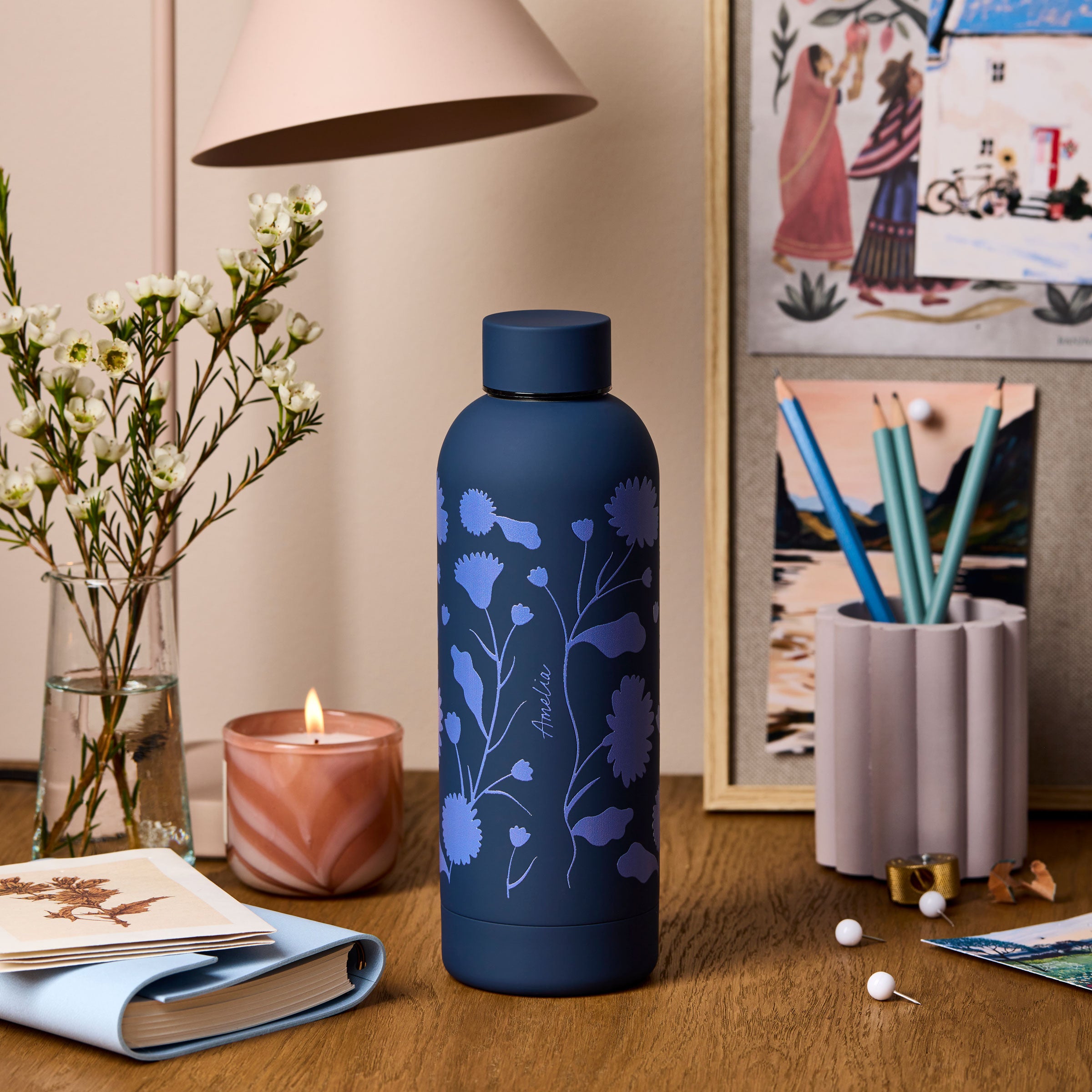 Personalised In Bloom Water Bottle