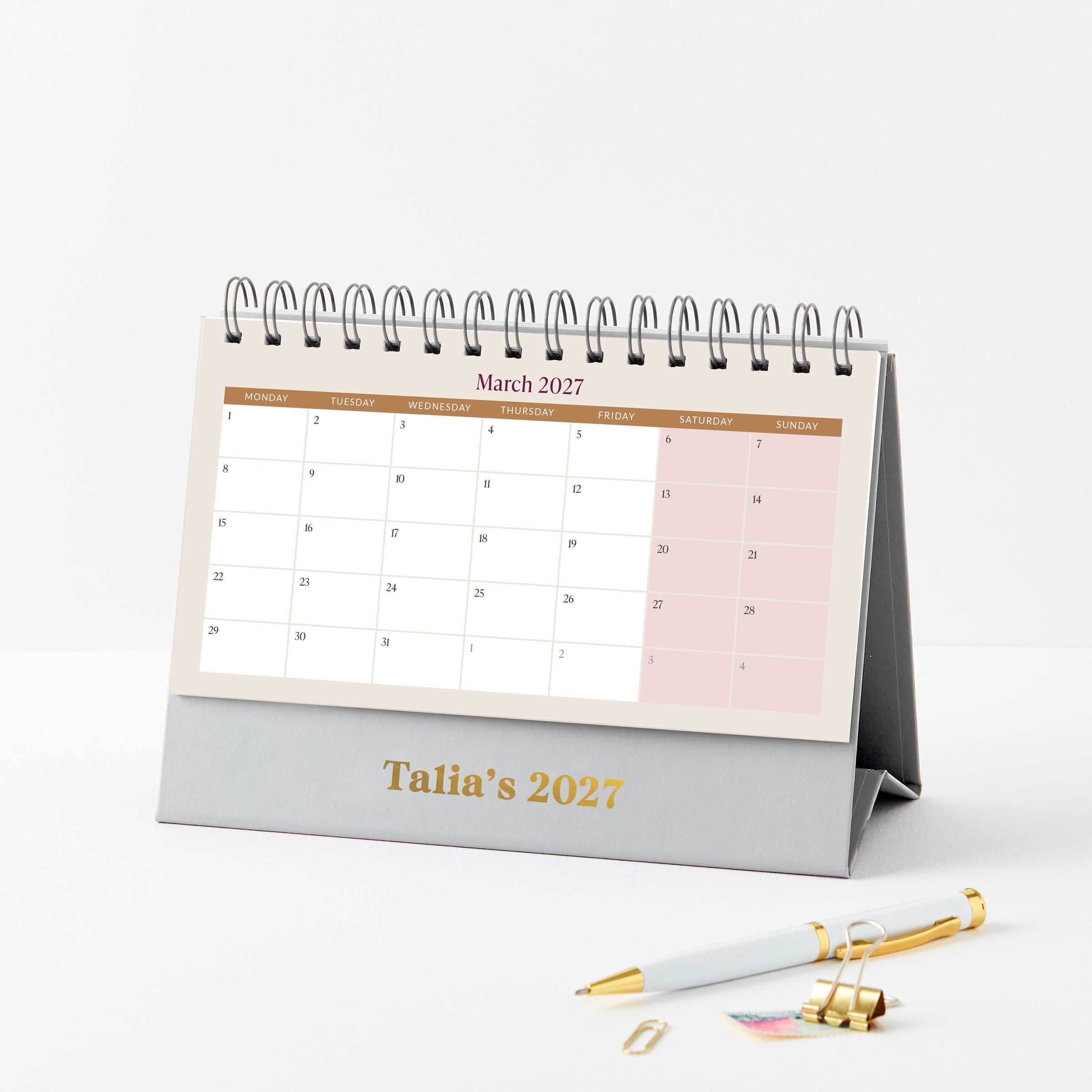 Personalised Original 2027 Desk Calendar