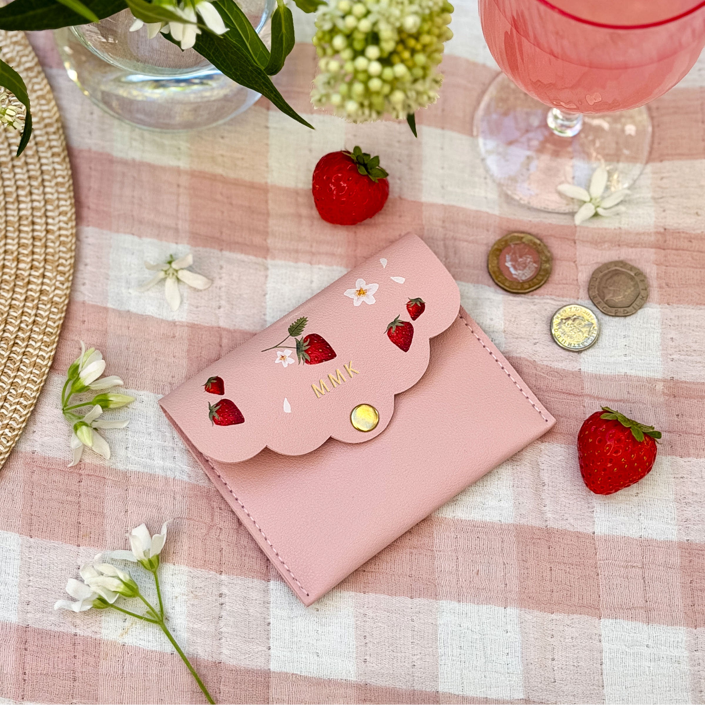Personalised Strawberries & Cream Mini Pouch