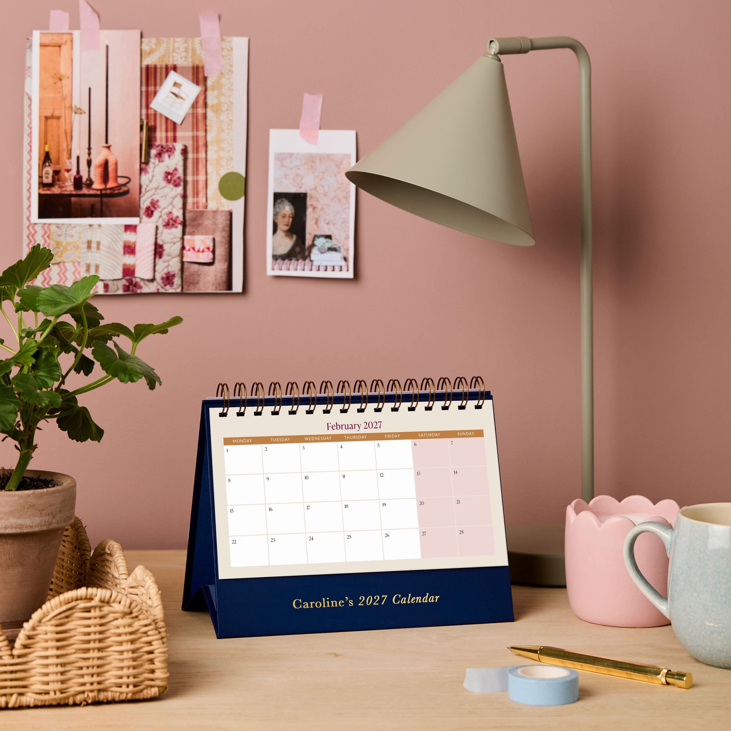 Personalised Traditional 2027 Desk Calendar
