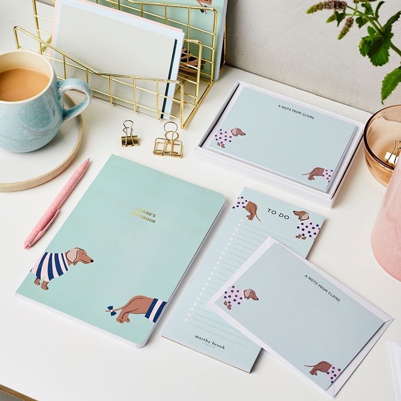 Personalised Dapper Dogs Stationery Gift Se
