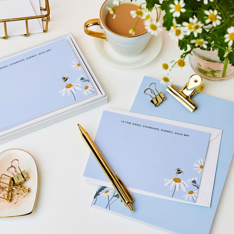 Personalised Wild Daisy Notecard Gift Set